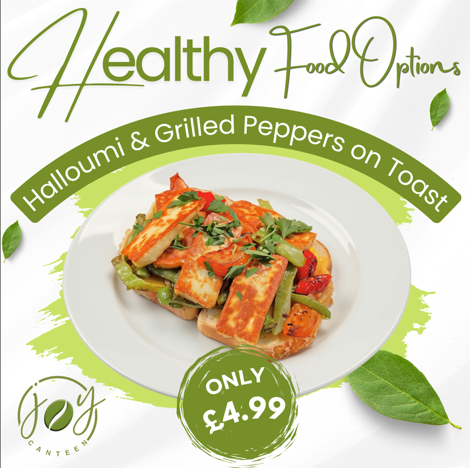 Halloumi and Grilled Peppers On Toast